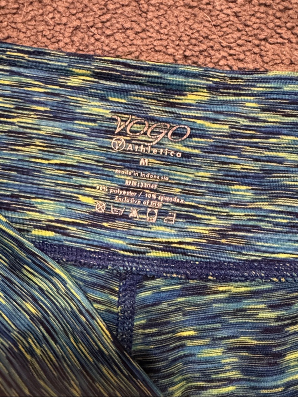 Womens Capri Leggings in Blue-Green Pattern - Picture 2 of 2